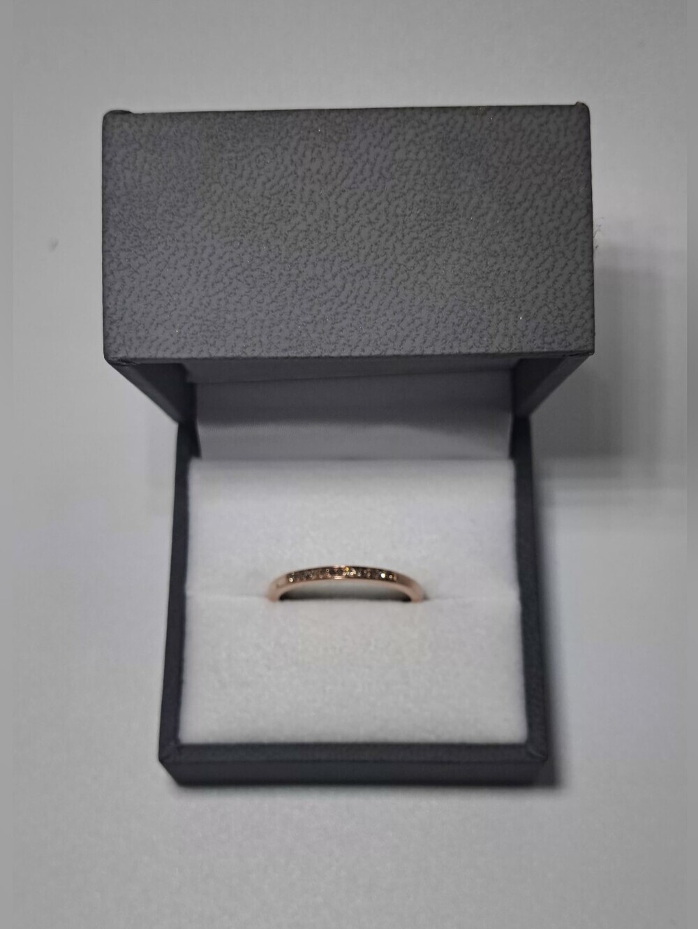 Rose Gold Vermeil 925 Sterling Silver Natural Diamond Wedding Band Size 7.5 - Picture 4 of 5